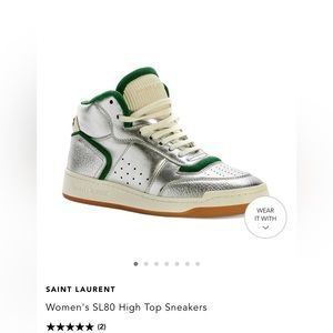 AUTHENTIC YSL SL80 HIGH TOP SNEAKERS - NEW